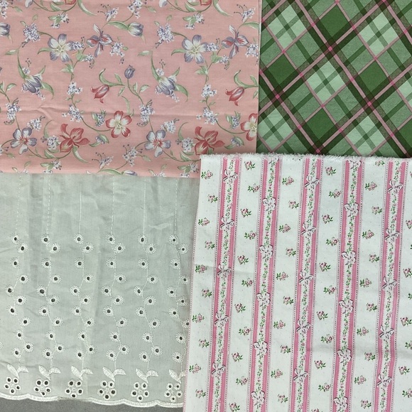 Small cuts 4 piece fabric pack 4 styles Spring Summer prints - Picture 1 of 6